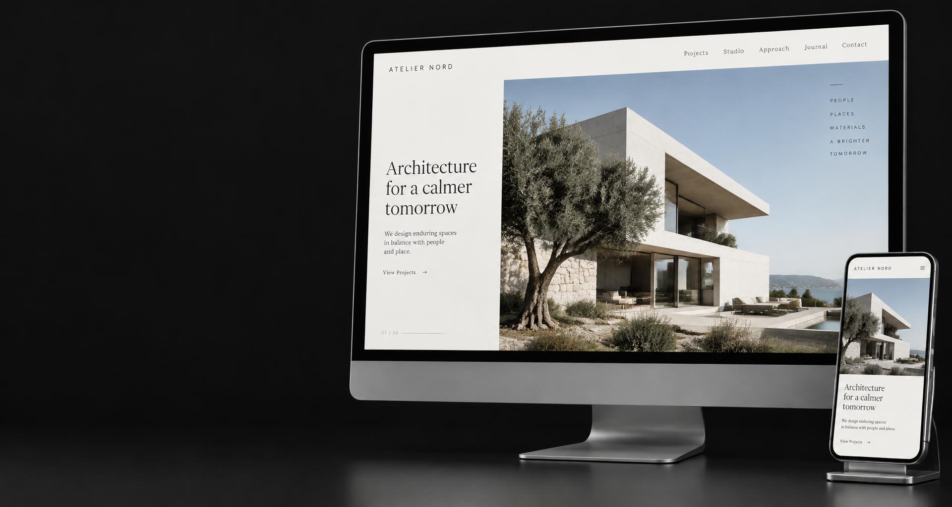 A professional website design displayed on desktop and mobile